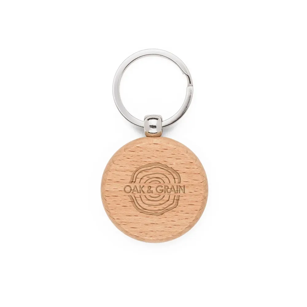 STEWIE ROUND. Chaveiro redondo em madeira de faia