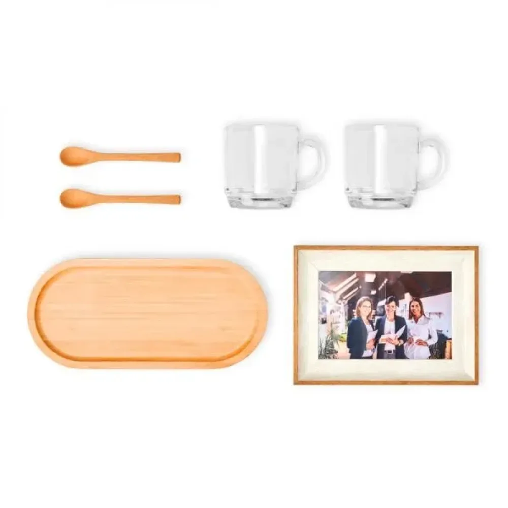 KIT PARA CAFÉ/CHÁ E PORTA RETRATO - 6 PÇS