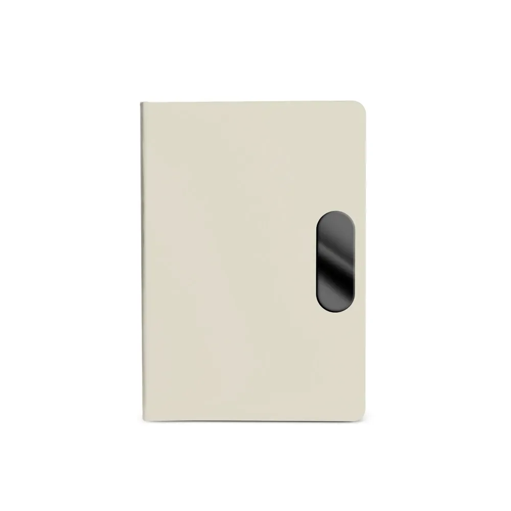 Caderno em PU com placa em metal