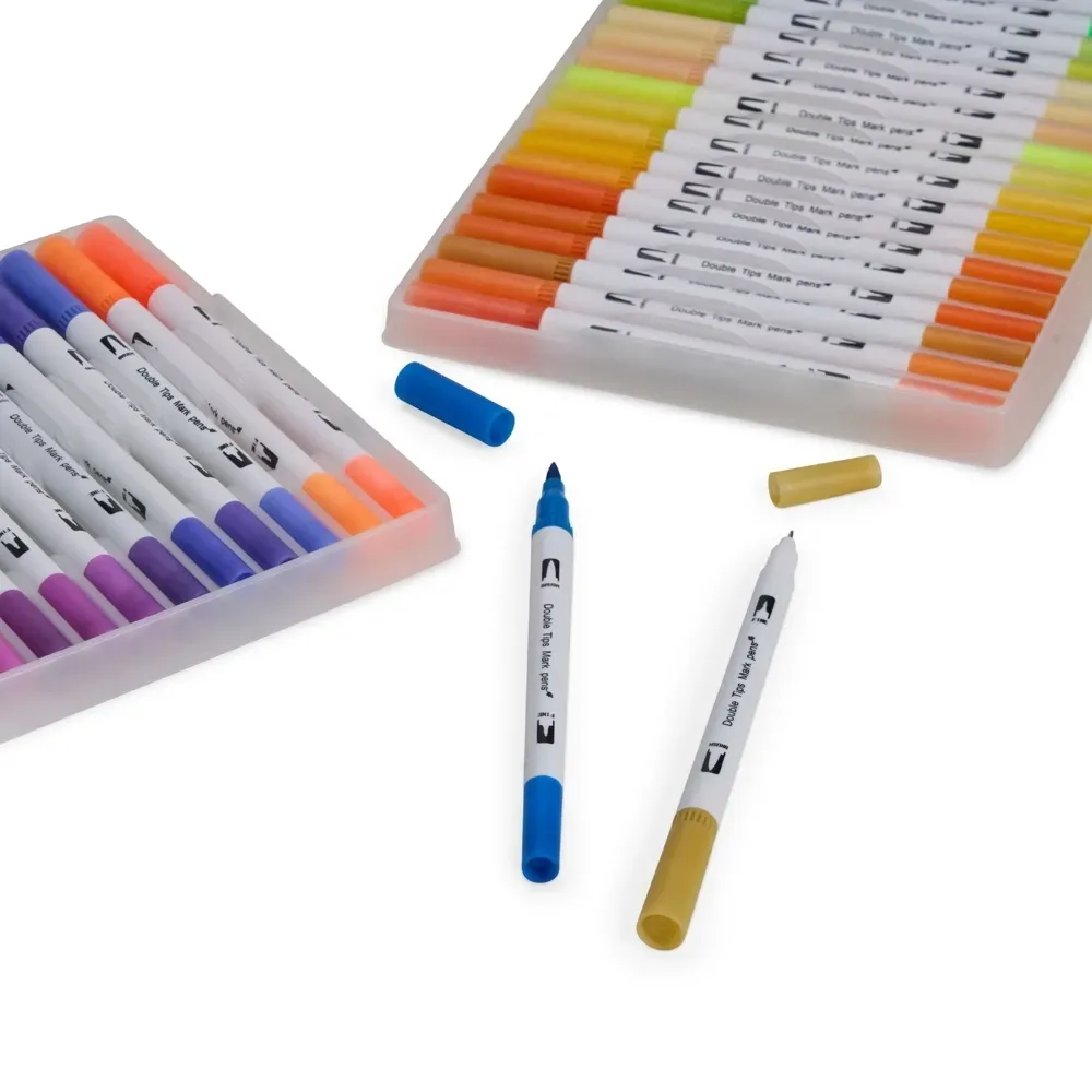 Kit Canetinhas Ponta Dupla 72 Cores