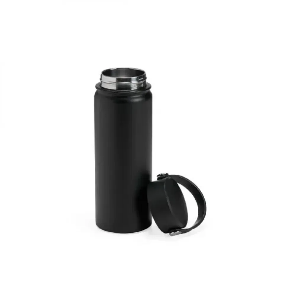 GARRAFA DUPLA CAMADA NA COR PRETA - 550 ML