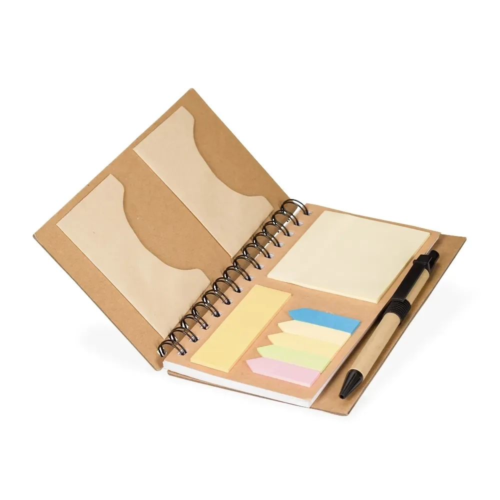 Caderno Ecológico com Autoadesivos e Caneta