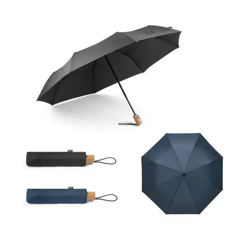 RIVER. Guarda-chuva em 100% poliéster reciclado pongee 190T com abertura e fecho automático