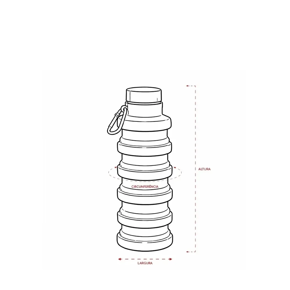 Garrafa Retrátil Silicone 500ml