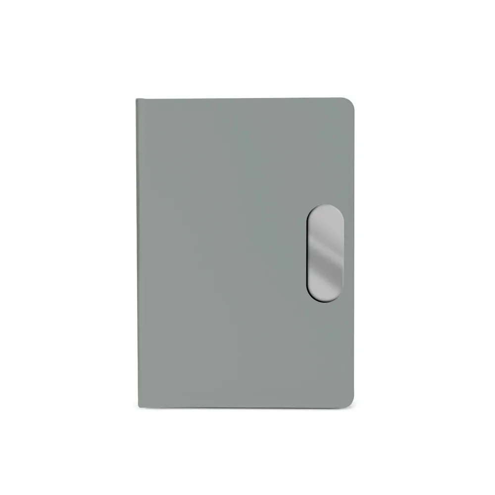 Caderno em PU com placa em metal