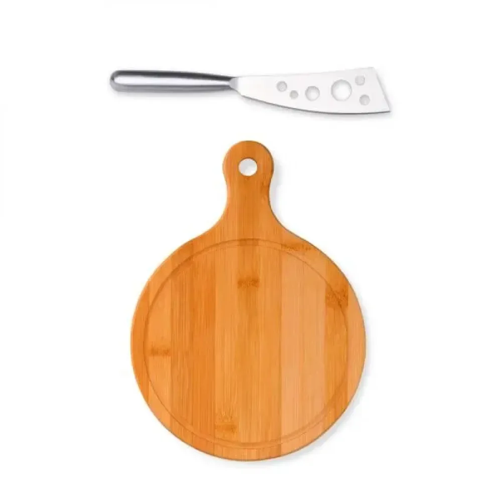 KIT PARA QUEIJO EM BAMBU / INOX - 2 PÇS