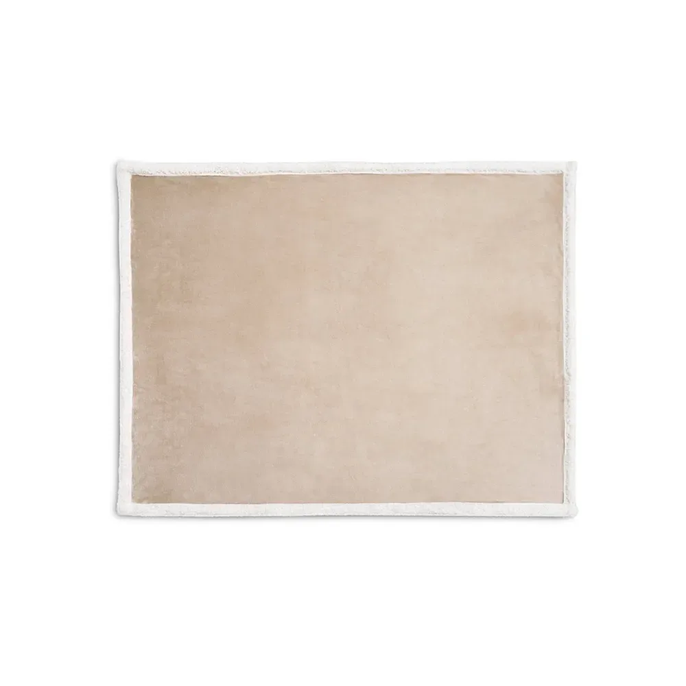 HEIDEN. Manta reversível em tecido polar (190 g/m²) acetinado com forro sherpa (225 g/m²),