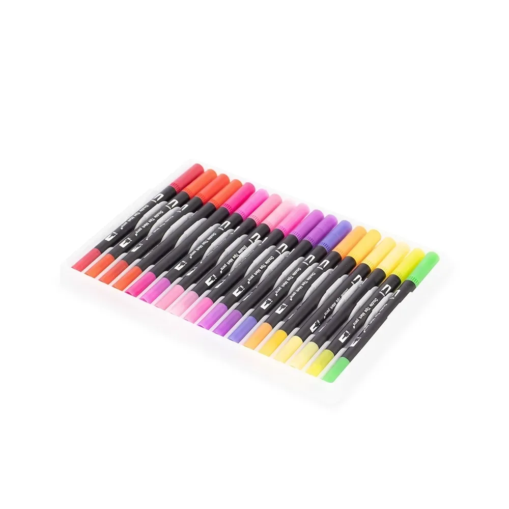 Kit Canetinhas Ponta Dupla 144 Cores