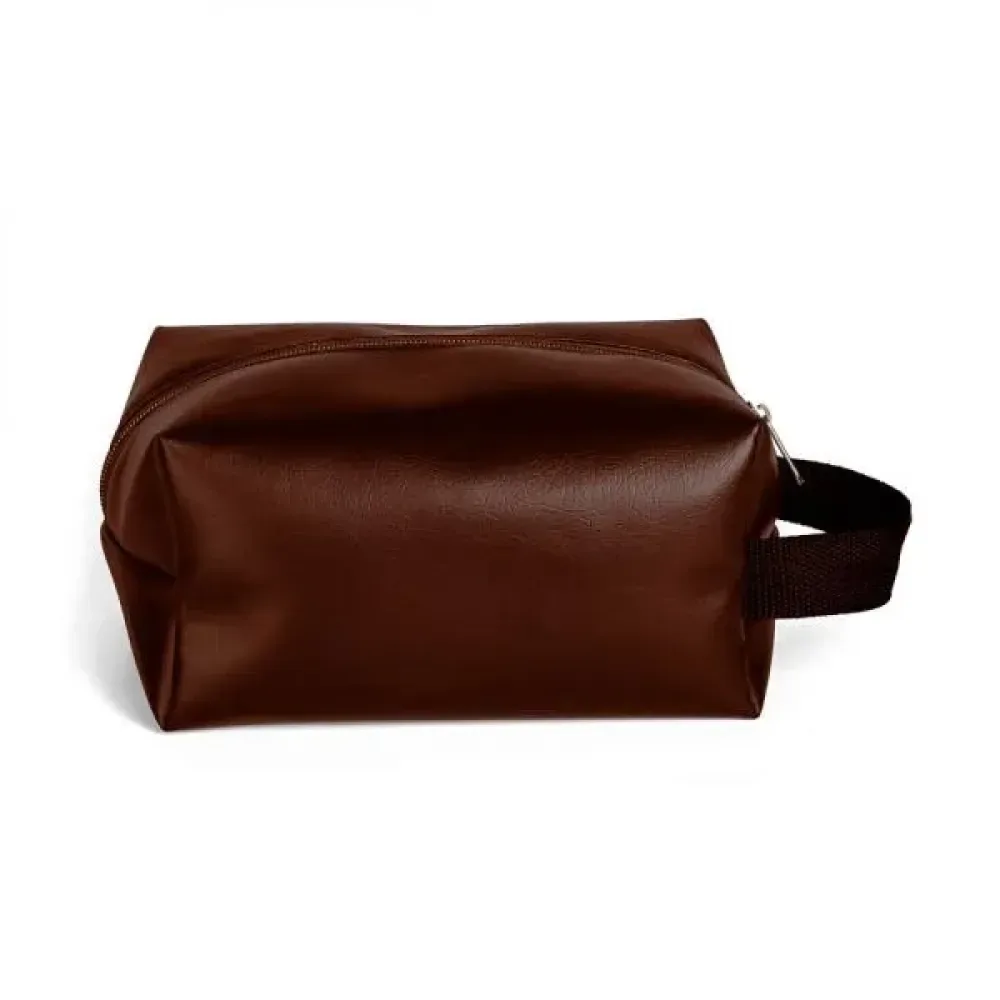 NECESSAIRE C/ ALÇA EM MATERIAL SINTÉTICO - MARROM