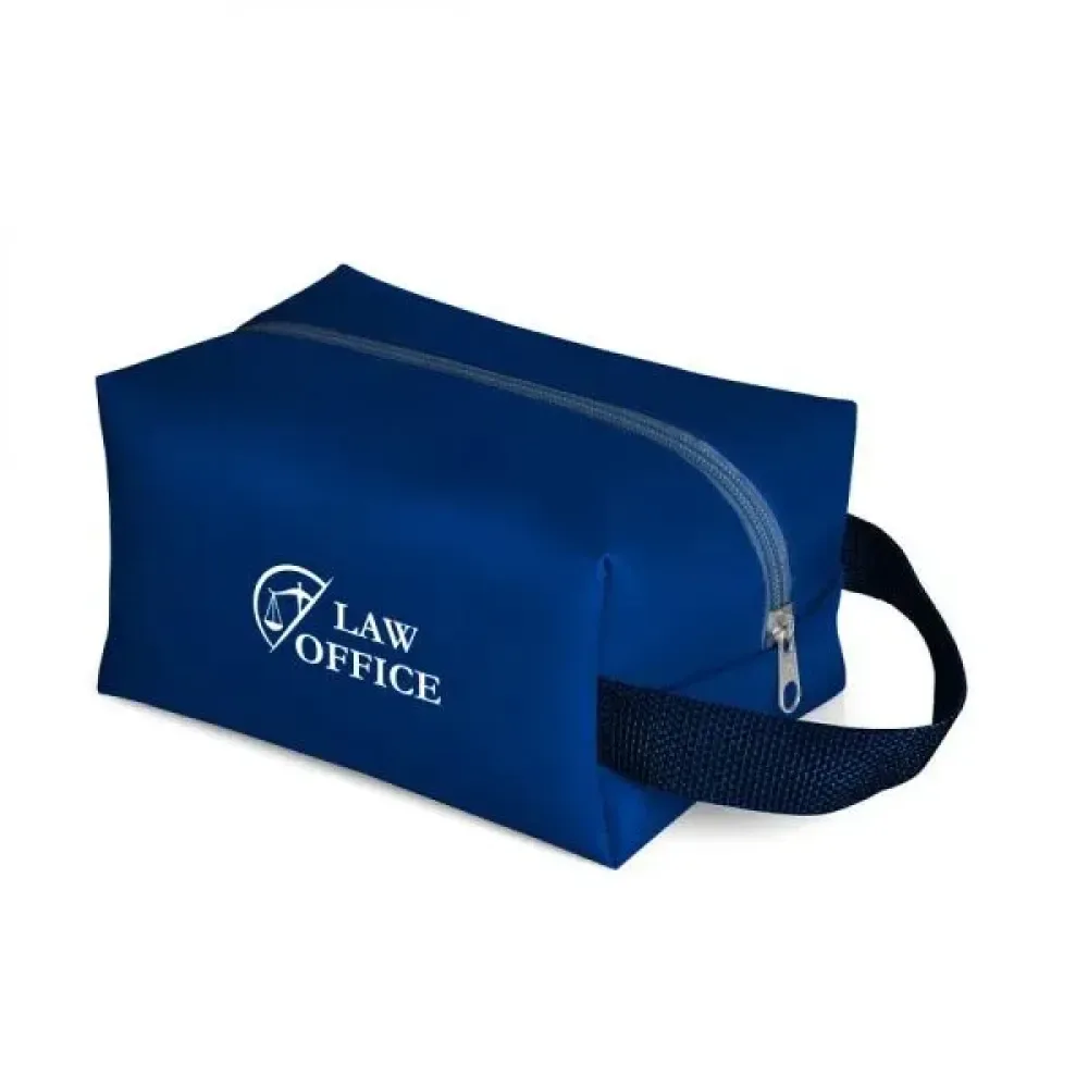 NECESSAIRE C/ ALÇA EM MATERIAL SINTÉTICO - AZUL